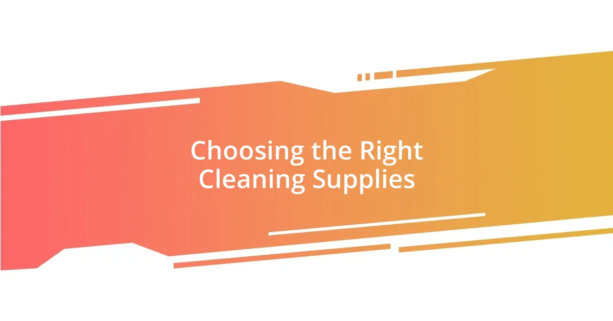 Choosing the Right Cleaning Supplies